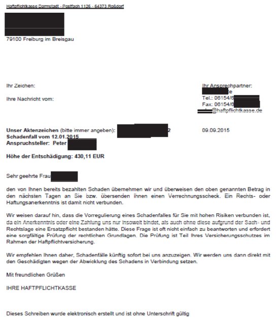 Schadenregulierung Hundehaftpflichtversicherung Hundehaftpflicht - so regulierte die Haftpflichtkasse Darmstadt