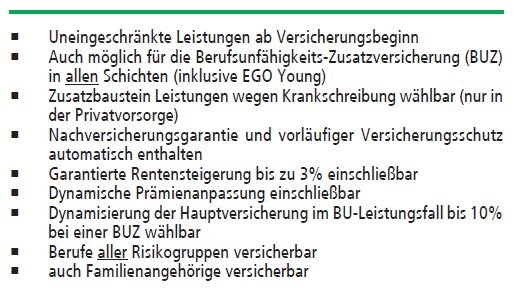 Leistungen Berufsunfähigkeitsversicherung mit vereinfachter Gesundheitsprüfung Leistungen Berufsunfähigkeitsversicherung mit vereinfachter Gesundheitsprüfung