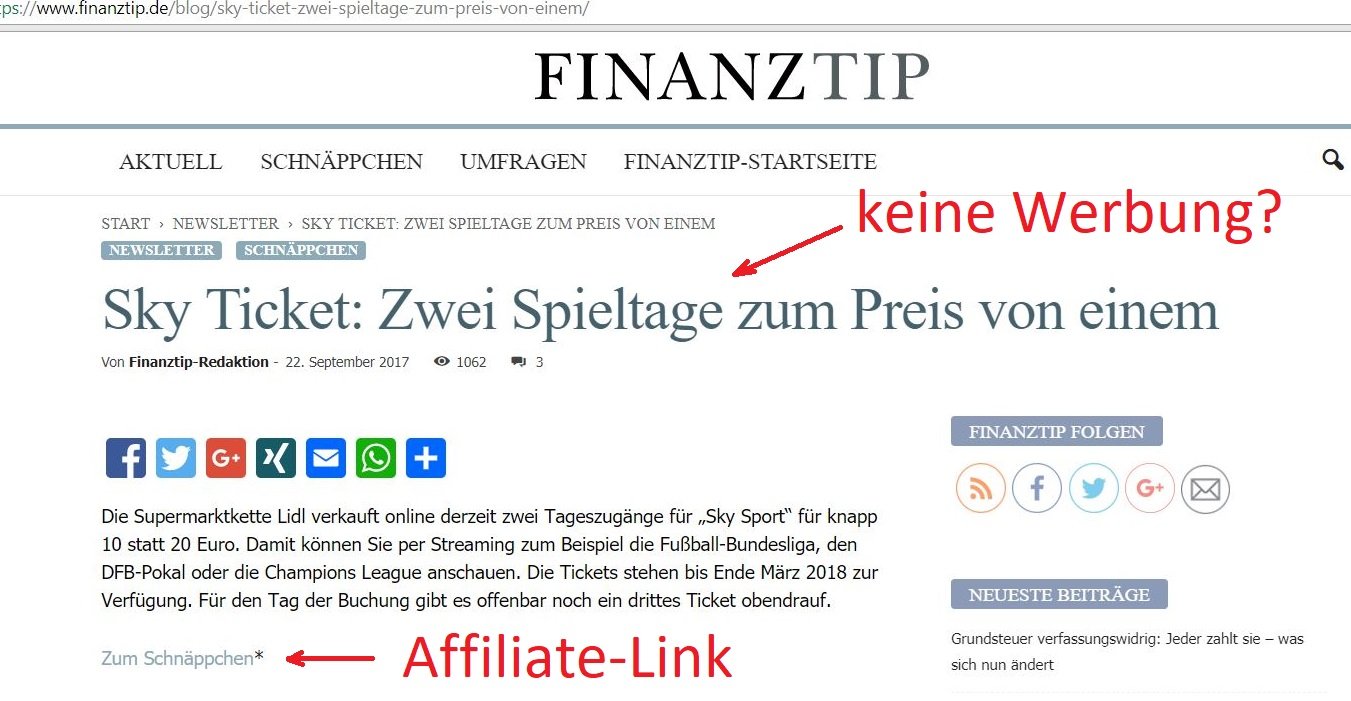 Ist Finanztip käuflich?